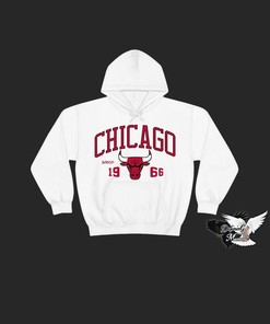 Chicago Hoodie, Vintage Chicago Bulls Sweatshirt Sweater Crewneck, Basketball Team