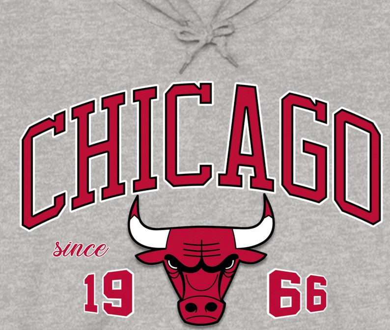 Chicago Hoodie, Vintage Chicago Bulls Sweatshirt Sweater Crewneck, Basketball Team - Image 2