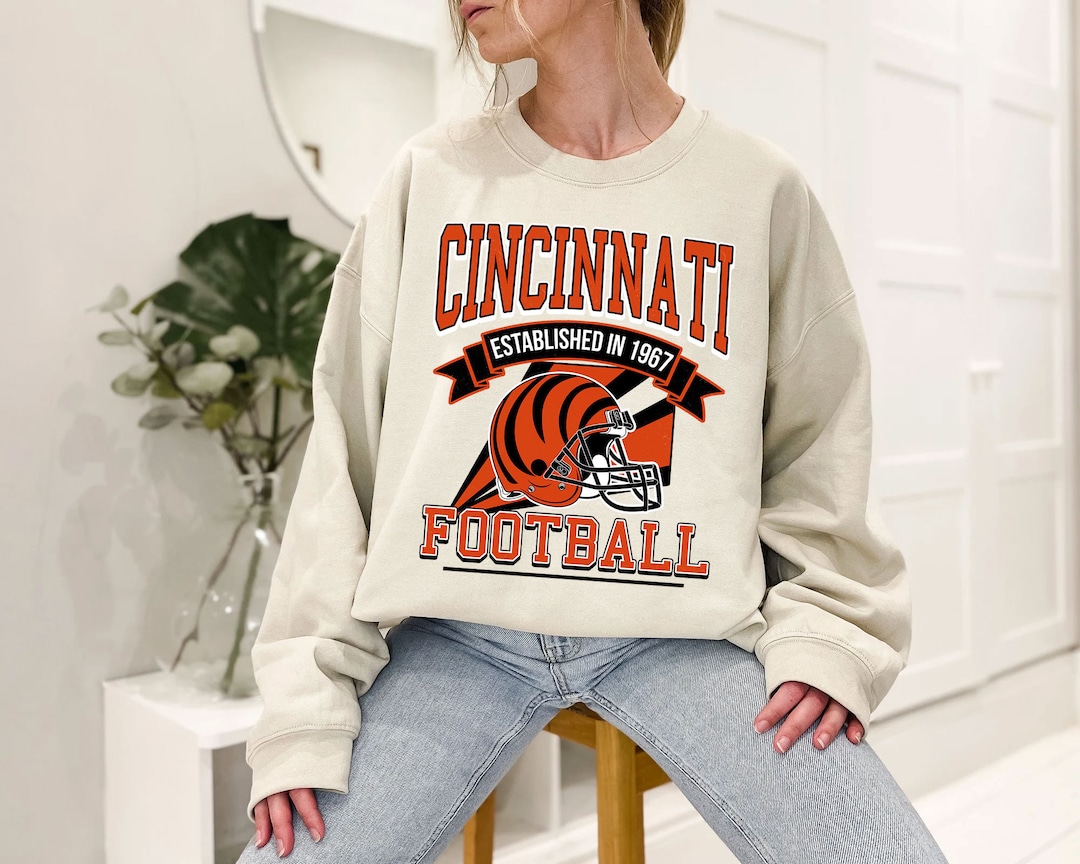 Cincinnati Football Team Sweatshirt, Retro Cincinnati Football Shirt for NFL Fans