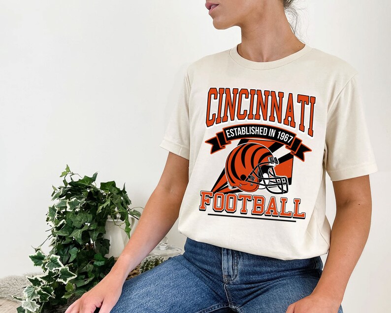Cincinnati Football Team Sweatshirt, Retro Cincinnati Football Shirt for NFL Fans - Image 4