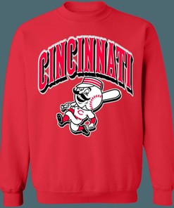 Cincinnati Reds MR.RED Retro MLB Crewneck Sweatshirt Hoodie Shirt for Baseball Fans