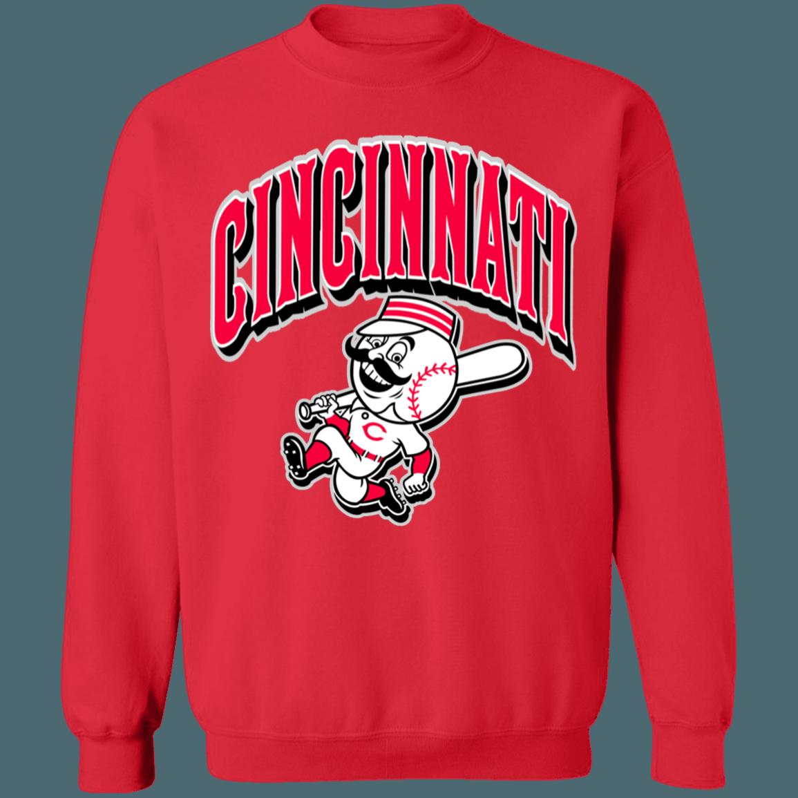 Cincinnati Reds MR.RED Retro MLB Crewneck Sweatshirt Hoodie Shirt for Baseball Fans