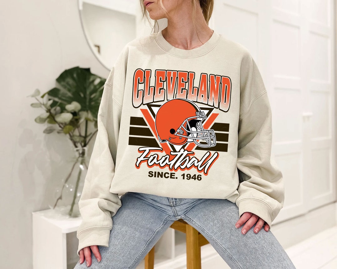 Cleveland Football Team Sweatshirt, Vintage Cleveland Football Shirt for NFL Fans
