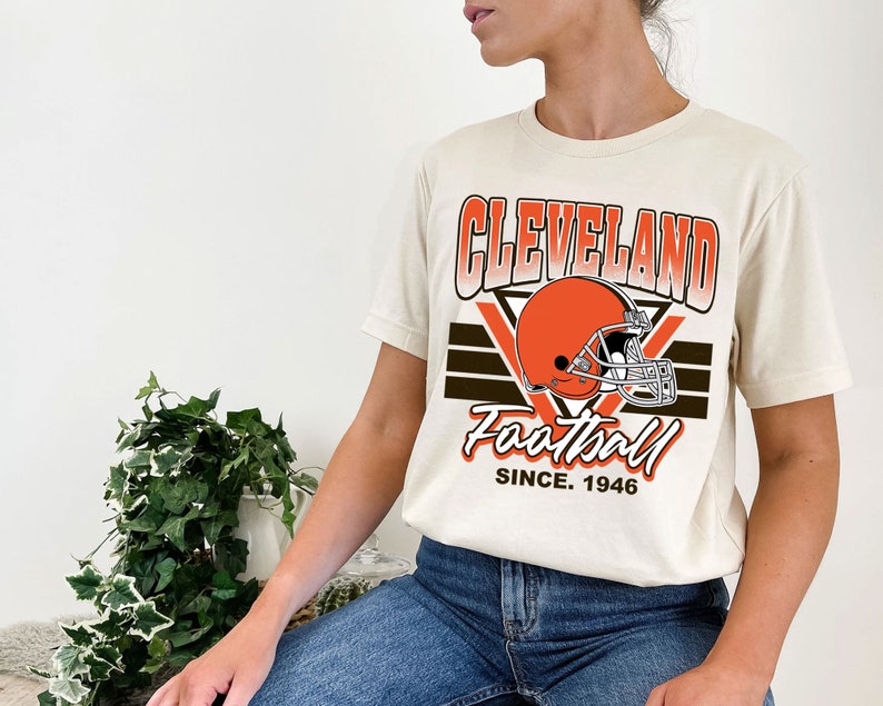 Cleveland Football Team Sweatshirt, Vintage Cleveland Football Shirt for NFL Fans - Image 4