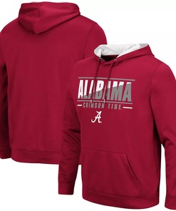 Colosseum Crimson Alabama Crimson Tide Slash Stack Hoodie Sweashirt, College Shirts