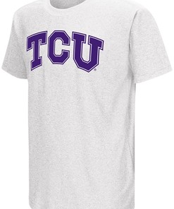Colosseum Tcu Horned Frogs Youth White Graham Short Sleeve T-Shirt, University Football Fan Shirt, Tcu Student Gifts