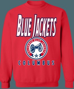 Columbus Blue Jackets CANNON Retro NHL Sweatshirt Hoodie TShirt For Hockey Lovers