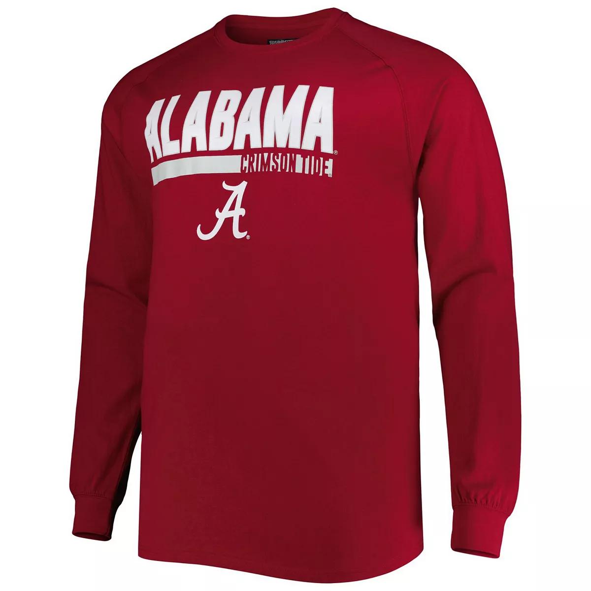 Crimson Alabama Crimson Tide Big & Tall Two-Hit Raglan Long Sleeve T-Shirt - Image 2