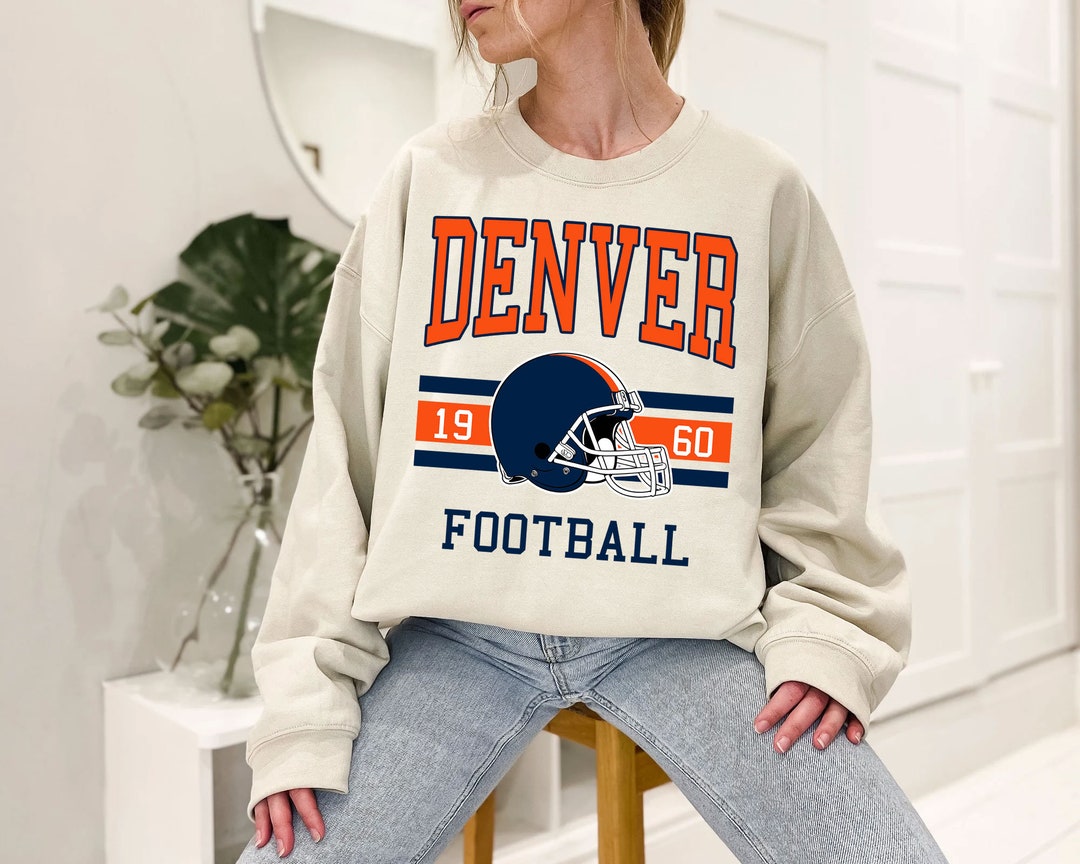 Denver Football Sweatshirt, Vintage Retro Denver Football Shirt for NFL Fans