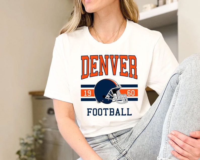 Denver Football Sweatshirt, Vintage Retro Denver Football Shirt for NFL Fans - Image 3