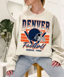 Denver Football Team Sweatshirt, Retro Denver Football Shirt for NFL Fans