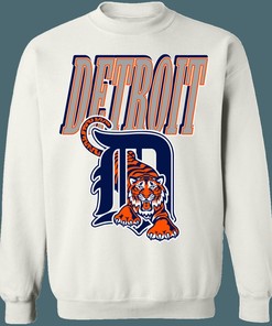 Detroit Tigers Vintage MLB Crewneck Sweatshirt Hoodie Shirt Gifts for MLB Fans