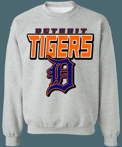 Detroit Tigers Vintage MLB Crewneck Sweatshirt Hoodie Shirt for Baseball Fans
