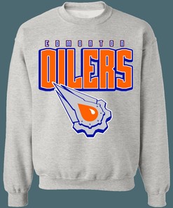 Edmonton Oilers Gear Logo Vintage NHL Sweatshirt Hoodie TShirt For Hockey Lovers