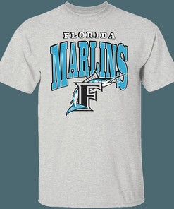 Florida Marlins FISH Retro MLB T-Shirt Sweatshirt Hoodie Gifts for Baseball Fans