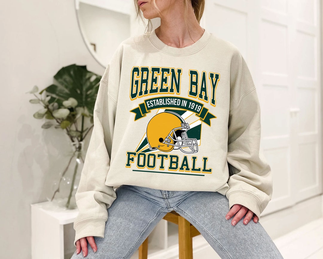 Green Bay Football Team Sweatshirt, Retro Green Bay Football Shirt for NFL Fans