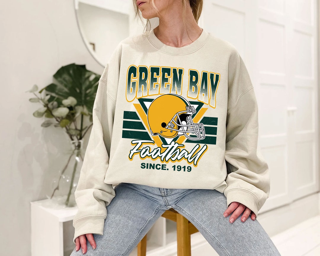 Green Bay Football Team Sweatshirt, Vintage Green Bay Football Shirt for NFL Fans