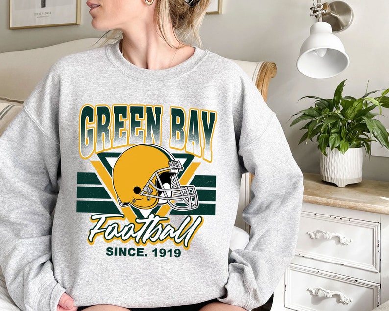 Green Bay Football Team Sweatshirt, Vintage Green Bay Football Shirt for NFL Fans - Image 2