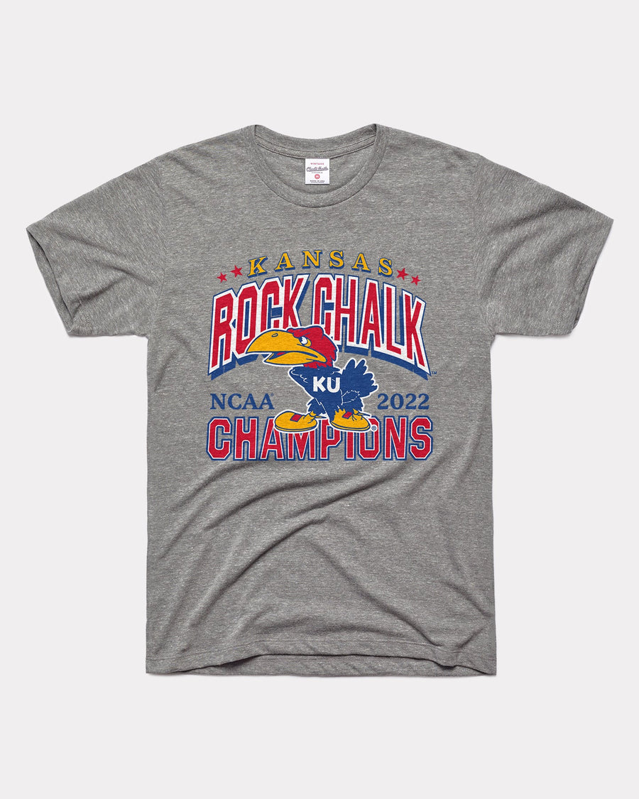 Grey Rock Chalk Champions Tee Gifts For Fans, Kansas Basketball Shirts