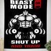 Home Gym Decor Shut Up And Train Banner Flag Tapestry, Gym Flags