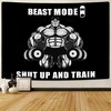 Home Gym Flag Tapestry Bodybuilding Gift Shut Up And Train Wall Art, Gym Flags