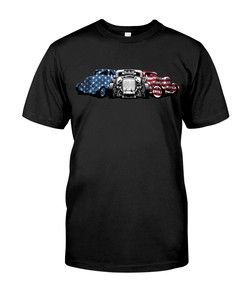 Hot Rod Shirt, America Hot Rod Design, Mens Short-Sleeve Unisex T-Shirt Gift For Dad