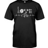 Hot Rod Shirt, Car Parts Love Heartbeat, Mens Short-Sleeve Unisex T-Shirt Gift For Dad