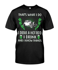 Hot Rod Shirt, I Drink And I Know Things, Vintage Nostalgic Gift, Hot Rod Garage Hoodie