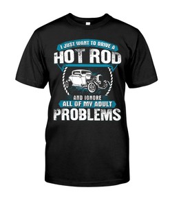 Hot Rod Shirt, Ignore All Of My Adult Problems, Vintage Nostalgic Gift, Hot Rod Garage Hoodie