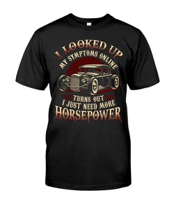 Hot Rod Shirt, Looked Up Symptoms Online , Vintage Nostalgic Gift Men'S Crewneck T-Shirt