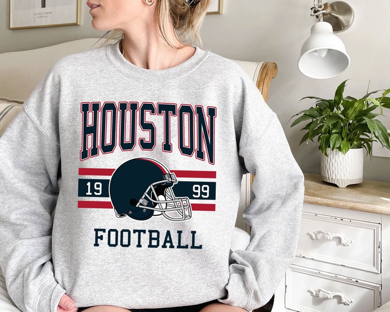 Houston Football Sweatshirt, Vintage Retro Houston Football Shirt for NFL Fans - Image 2