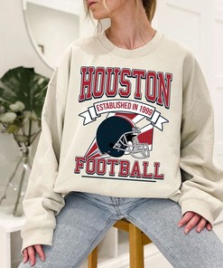 Houston Football Team Sweatshirt, Retro Houston Football Shirt for NFL Fans