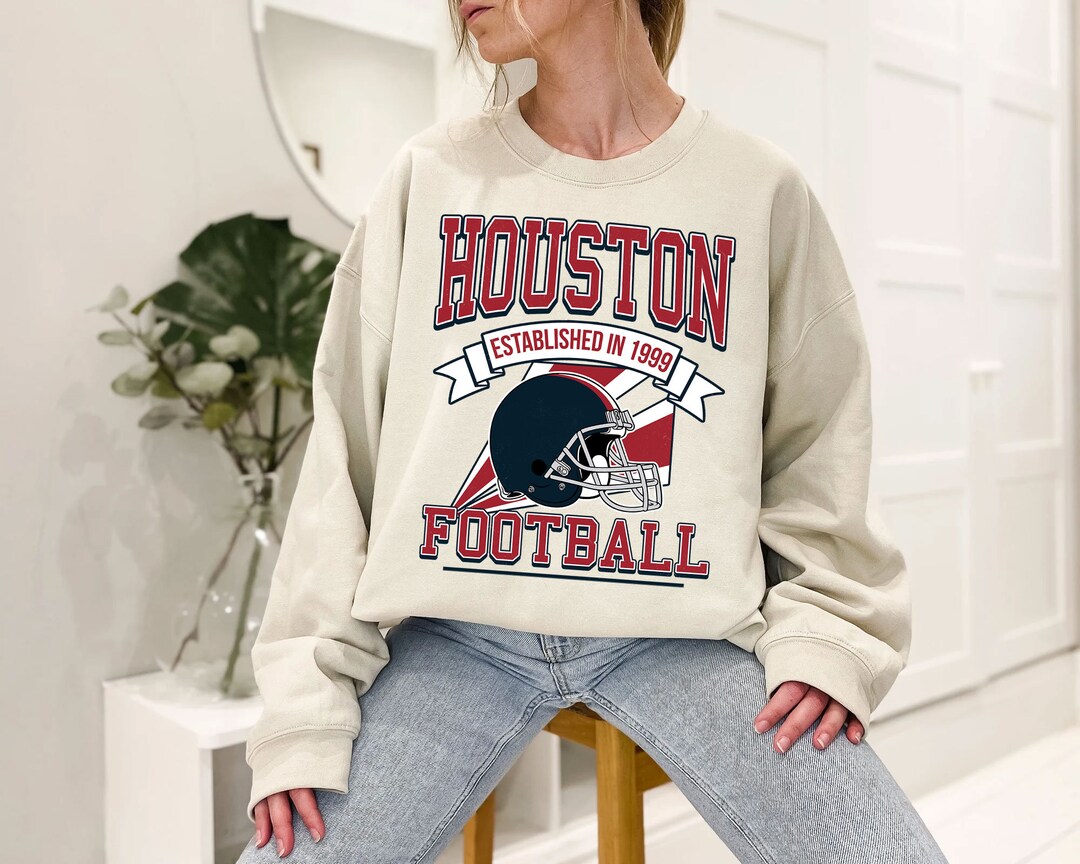 Houston Football Team Sweatshirt, Retro Houston Football Shirt for NFL Fans
