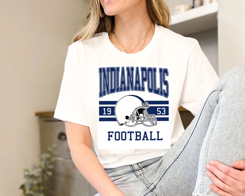 Indianapolis Football Sweatshirt, Vintage Retro Indianapolis Football Shirt for NFL Fans - Image 3