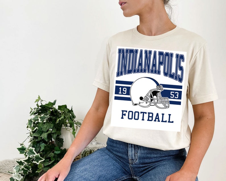Indianapolis Football Sweatshirt, Vintage Retro Indianapolis Football Shirt for NFL Fans - Image 4