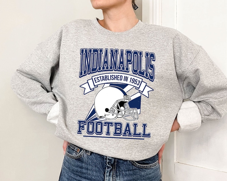 Indianapolis Football Team Sweatshirt, Retro Indianapolis Football Shirt for NFL Fans - Image 2