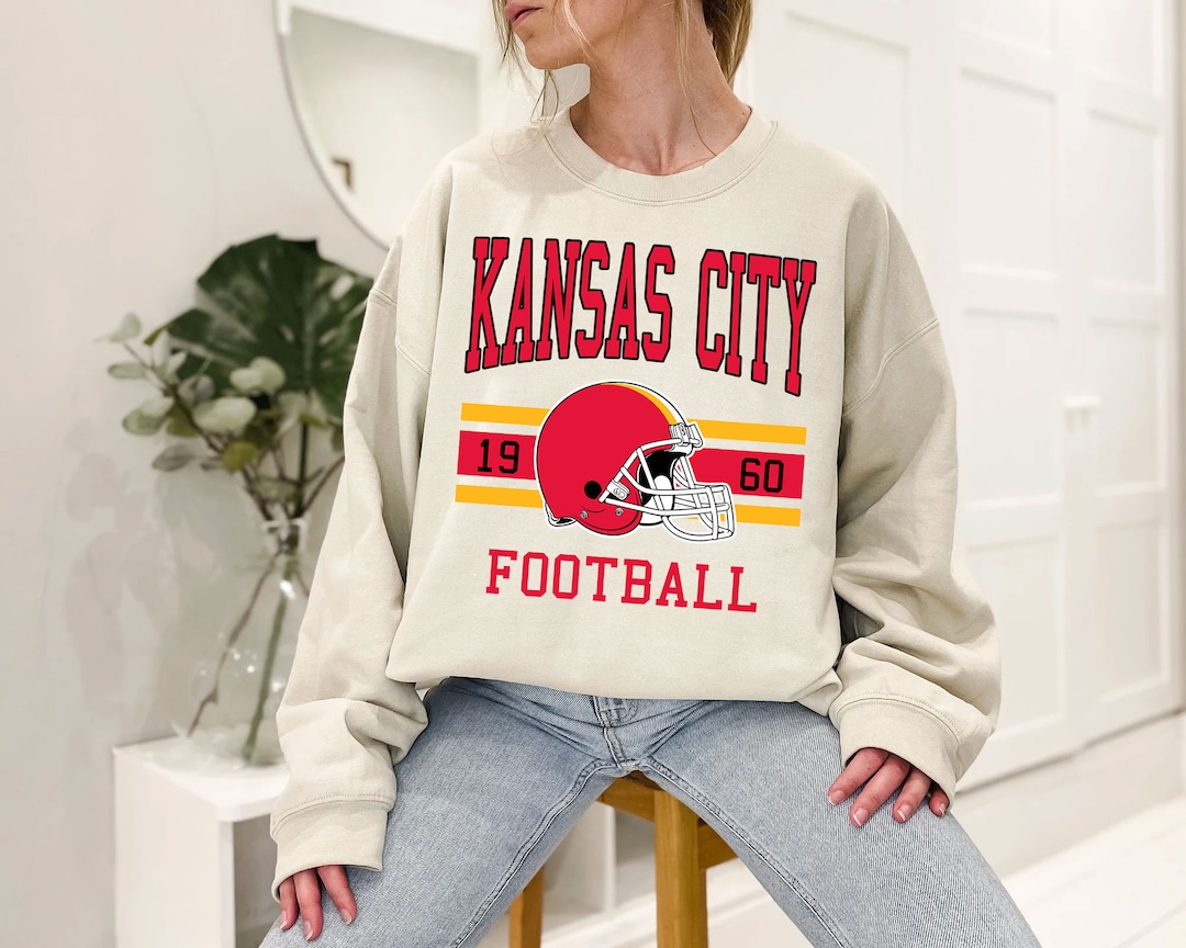 Kansas City Football Sweatshirt, Vintage Retro Kansas City Football Shirt for NFL Fans