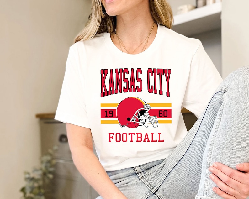 Kansas City Football Sweatshirt, Vintage Retro Kansas City Football Shirt for NFL Fans - Image 3