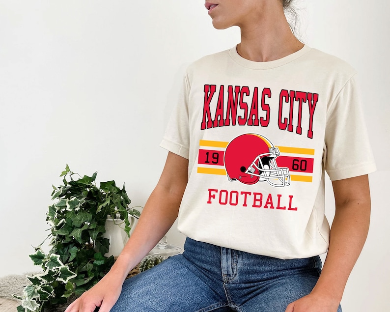 Kansas City Football Sweatshirt, Vintage Retro Kansas City Football Shirt for NFL Fans - Image 4