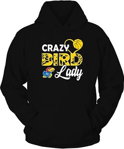 Kansas Jayhawks Hoodie, Crazy Bird Lady Basketball Hoodie