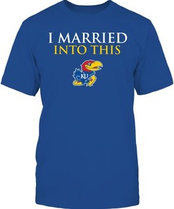 Kansas Jayhawks Hoodie, I Married Into This School Font Gifts For Fans