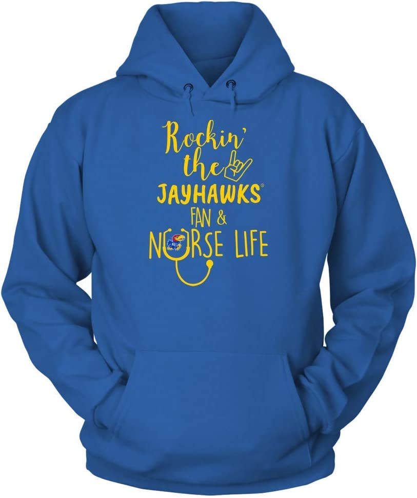 Kansas Jayhawks Hoodie, Nurse Rockin Life Team Hoodie Gifts For Fans, Kansas Basketball Shirts Gifts