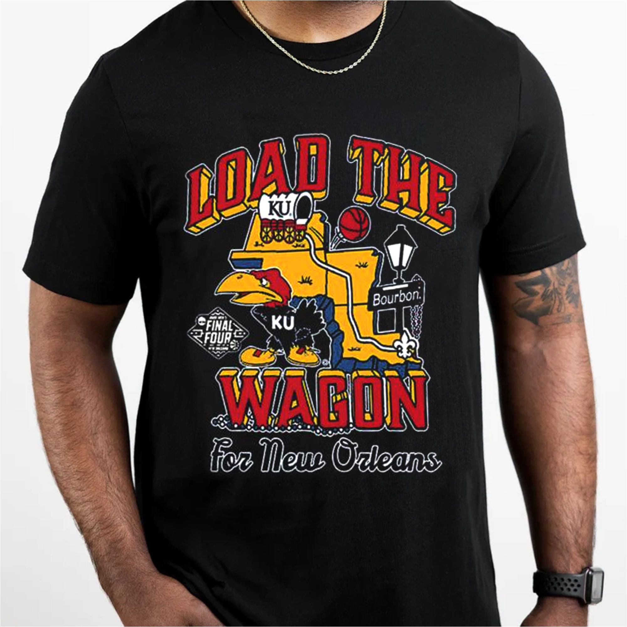 Kansas Jayhawks Load The Wagon For New Orleans 2022 Shirt, Kansas Basketball Shirts