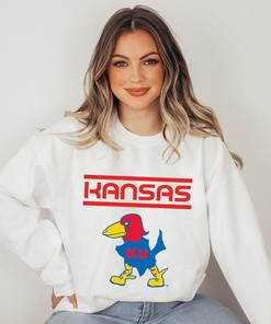 Kansas Jayhawks Retro Print Graphic Sweatshirt, Rock Chalk Shirt, Women'S Kansas Sweatshirt, Jayhawks Apparel