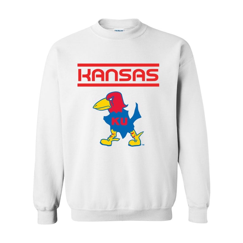 Kansas Jayhawks Retro Print Graphic Sweatshirt, Rock Chalk Shirt, Women'S Kansas Sweatshirt, Jayhawks Apparel - Image 3