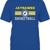 Kansas Jayhawks Shirt, Basketball Center Logo Retro Stripes, Kansas Basketball Shirts Gifts