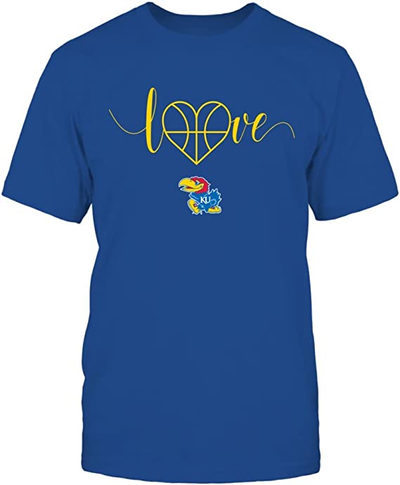 Kansas Jayhawks Shirt, Basketball Heart Love, Kansas Basketball Shirts Gifts