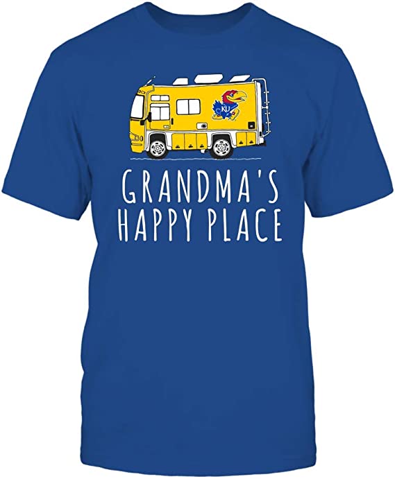 Kansas Jayhawks Shirt, Camping Grandma'S Happy Place Team, Kansas Basketball Shirts Gifts