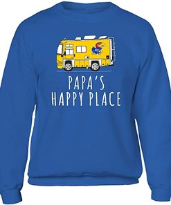 Kansas Jayhawks Shirt, Camping Papa'S Happy Place Team, Kansas Basketball Shirts Gifts
