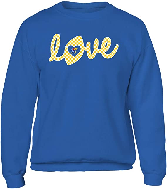 Kansas Jayhawks Shirt, Football Love Lowercase Checkered Pattern, Kansas Basketball Shirts Gifts - Image 3